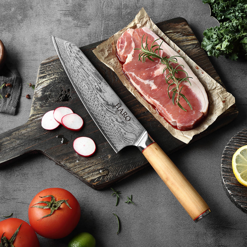 Haro Cutlery Premium Series Olive Wood 9-Piece Knife Set